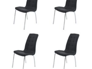 Set 4 scaune bucătărie S-02, culoare neagră